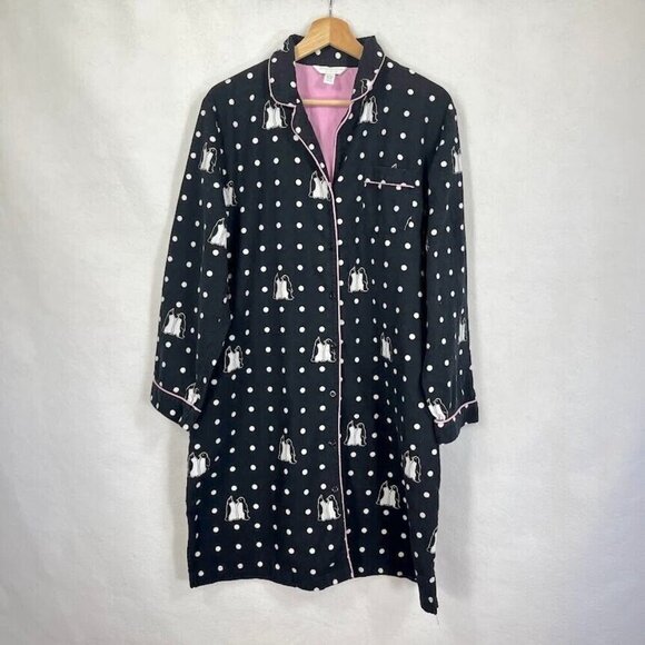 Charter Club Intimates Super Soft Knit Penguin Print Sleepshirt Nightgown L - Picture 1 of 5
